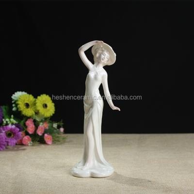 China Exquisite elegance of Europe underglaze ceramic porcelain lady figurine for sale