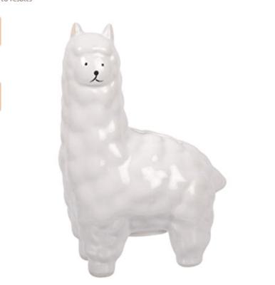 China Cute Creamy White Ceramic Europe Llama Money Bank for sale