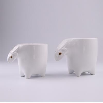 China Modern Garden Decoration Animal Style Flower Pot Mini Clay Ceramic Pot for sale