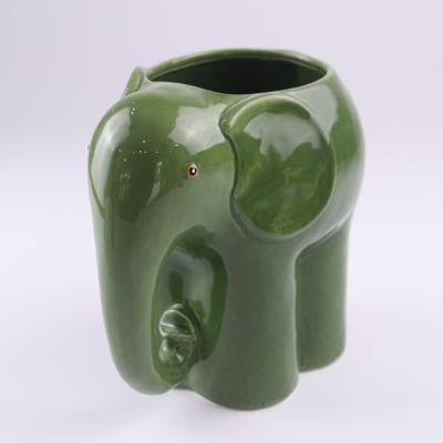 China Modern Elephant Shape Animal Kawaii Plant Ceramic Pot for sale