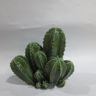 China Indoor Ceramic Plants Sale Artificial Handmade Crafts Small Indoor Plants Ceramic Cactus Plants With Baby Cactus for sale