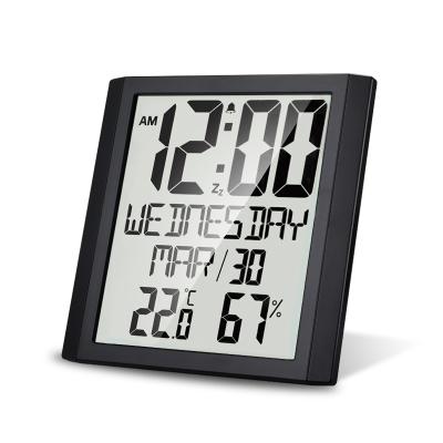 China Class Multifunctional Digital Alarm Clock Home Decoration Temperature And Humidity Clock Calendar Wall Clock for sale