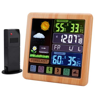 China Wireless LED Screen Barometer Thermometer Hygrometer Touch Screen Indoor Outdoor Clock for sale