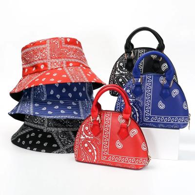 China Fashion Bucket Hats And Bandana Purse Set Women Handbags Ladies Handbags For Women Purses for sale