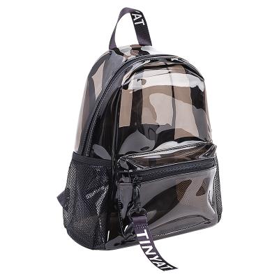 China Other Beach 2111 Heavy Duty Clear Travel School Bag Short Softback Fashion PVC Bags Mini Backpack for sale