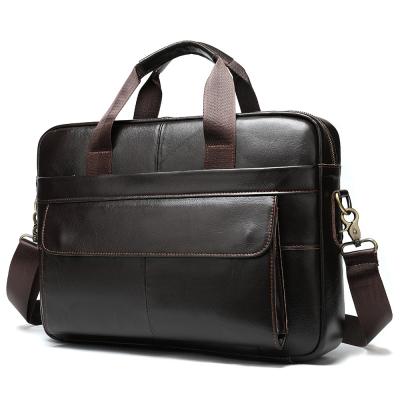 China 2201 Fashion Laptop Briefcase Handbag For Men Genuine Cow Leather Shoulder Bag Business Cross - Body Computer Bags for sale