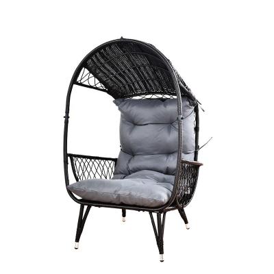 China Modern Indoor Outdoor Garden Yard Bird Rattan Chair Lower Swivel Nest Woven Wicker Chair for sale