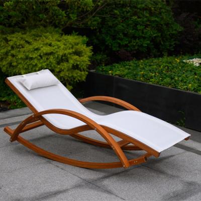 China New Design Patio Sofa Chair Modern Outdoor Beach Patio Wooden Sun Lounger For Enjoy for sale