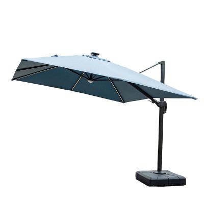 China Modern 360 Degree Rotation Sun Canopy Square Outdoor Windproof Cafe Umbrella Roman Umbrellas Parasols Patio Offset for sale