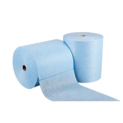 China High Absorbency Large Durable Heavy Duty Industrial Pulp Spunlace Wood Jumbo Rolls Nonwoven Rags for sale