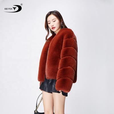 China Placket Fox leather coat small quantity women fur jacket real sexy breathable wholesale shorts fur jacket for sale