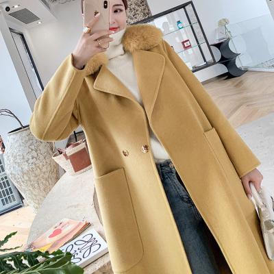 China New Classic Woolen Coat Anti-wrinkle Long Coat Ladies Wool Coat Anti-wrinkle Fur Coat 100% Woolen Coat for sale