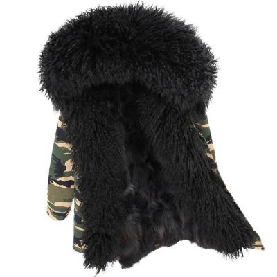 China Real real viable wholesale real fur coat fur parkas jackets wool fur parka winter jackets for sale