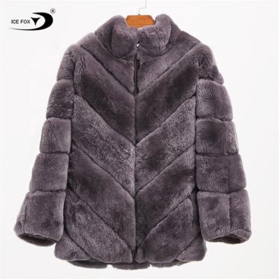 China European Order Popular Genuine Women's Genuine Rabbit Fur Bomber Jacket Anti-Wrinkle Fur Coat Warm Custom Real Anti-Wrinkle Real for sale