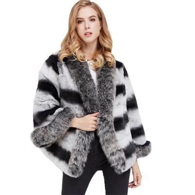 China New arrival Anti-wrinkle Women's winter plush clothing Fox fur collar rabbit fur jacket coat chinchilla for sale