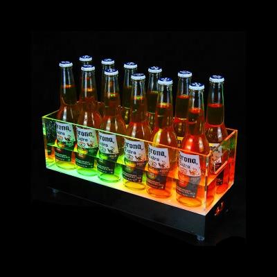 China 12 Bottle Viable Custom Logo Nightclub Party Champagne Whiskey Wine Beer Beer Bucket Clear Plastic Led Ice Bucket Acrylic for sale