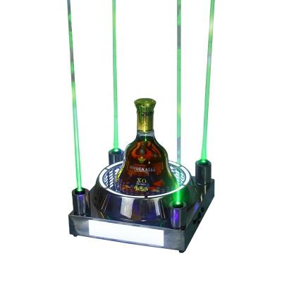 China Large Stainless Steel Castle Drinks Seat Champagne Whiskey Shelf LED Creative Viable Glowing Creative Wine Bottles Display Rack for sale