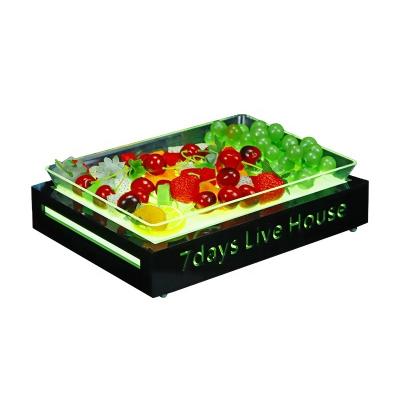 China LED Lighted Fruit Vegetable Serving Tray For Restaurant Hotel Wedding Party Bar Lounge Nightclub LED Acrylic Fruit Dish 30*23*9cm for sale