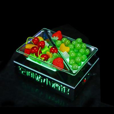 China LED Lighted Fruit Vegetable Serving Tray For Restaurant Hotel Wedding Party Bar Lounge Nightclub LED Acrylic Fruit Dish 21*16*9.5 for sale