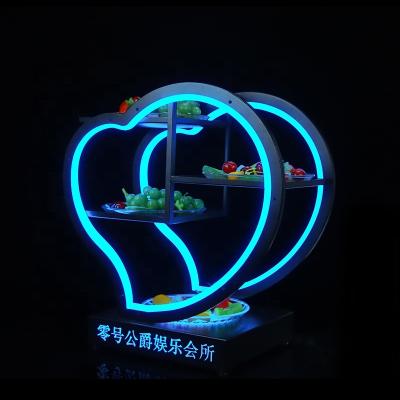 China Heart shape LED luminous fruit vegetable tray for restaurant hotel wedding party bar lounge nightclub LED fruit dish 44*25*46.5 for sale