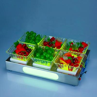 China Viable Stainless Steel LED Fruit Vegetable Serving Tray For Restaurant Hotel Wedding Party Bar Lounge Nightclub Acrylic Fruit Dish for sale