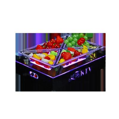 China Viable Restaurant Hotel Nightclub Bar Wedding Party Acrylic Glowing Fruit Dish LED Fruit Vegetable Serving Tray for sale