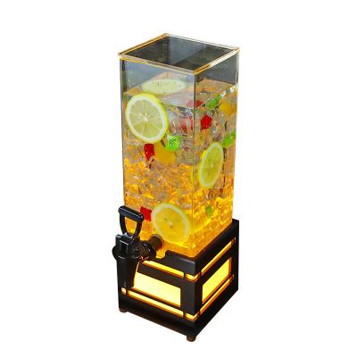 China Fruit Cold Beer Ice Bucket Sustainable Drinks 3L Square Bartender Acrylic Glowing Vegetable Mixer LED Wine Dispenser for sale