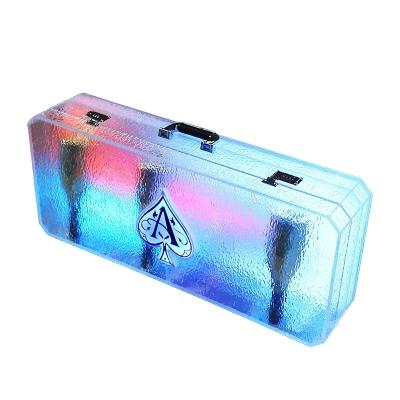 China VIPbottle Viable High-Grade LED Glowing Ace of Spades 6 Bottles Champagne Collection Suitcase Box Carry Case Wine Bottle Display Holder for sale