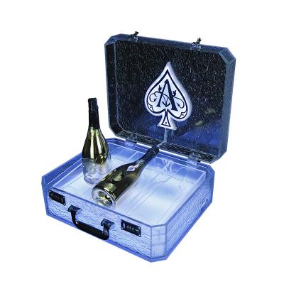 China Sustainable OEM Customized Ice Rock Champagne Wine VIP Glass Carry Case High-grade Collection Suitcase Box Carry Case for sale