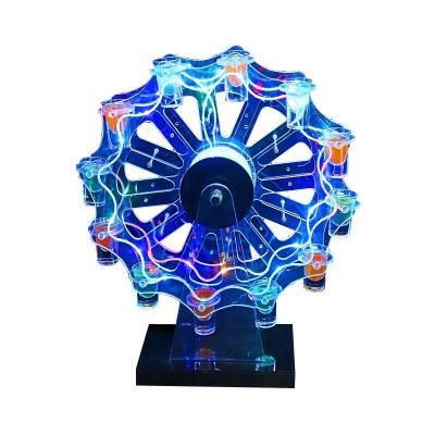 China LED Ferris Wheel Shot Glass Tray Wine Rack Cocktail Viable Acrylic Plastic Rotating Cup Holder for sale