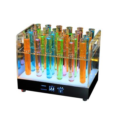 China Bar Nightclub Wine LED Cocktail Holder Test Tube Rechargeable Glass Wine Cups Rack Glorify Decoration for sale