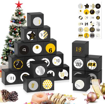 China Recycled Materials Christmas Stickers Christmas Gift Box To Receive Bag Gift Calendar Advent Calendars Christmas Gift Box for sale