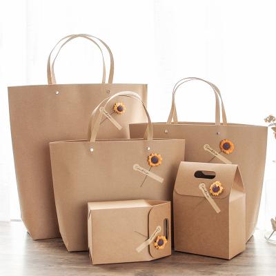 China Wholesale Recyclable Contracted Potpourri Handbag Retro Gift Paper Packaging Bag Gift Birthday Gift Bag Sack Paper Bags for sale