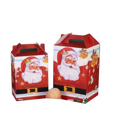 China Recycled Materials Christmas Apple Box Gift Boxes Portable Christmas Gift Boxes Can Be Printed Logo for sale