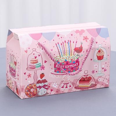 China Recycled Materials Baby Cartoon Gift Packaging Cardboard Paper Bags Full Moon Box Set Birthday Gift Paper Bag for sale