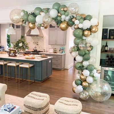 China Decoration Party Decoration Vintage Bean Green Balloon Set Retro Balloon Arch Kit Garland for sale