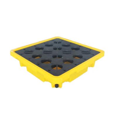 China Industrial Plastic Parts professional factory Galvanize Spill Containment Pallet for EPA 1 Drum Oil Chemicals Anti Leakage Safety Storage for sale