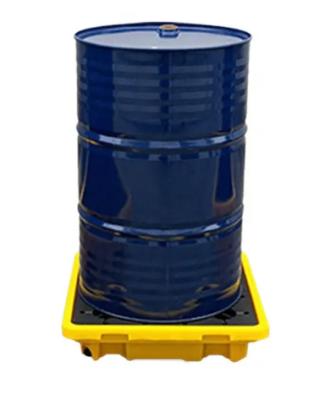 China Eco-friendly One  Drum Oil Chemicals Anti Leakage Safety Storage Galvanize Spill Containment Pallet  leak-proof plastic pallet for sale