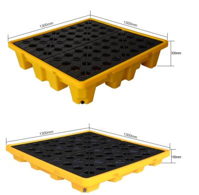 China Eco-friendly 4 drums spill Plastic Pallet for oil chemical liquid storage energy industry for sale