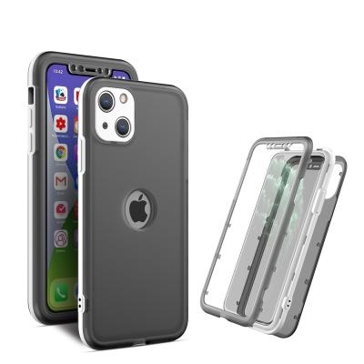 China Shockproof Skin Feel Phone Case 3 in 1 Hollow Logo Phone Case All Inclusive Phone Case for iPhone12 for sale