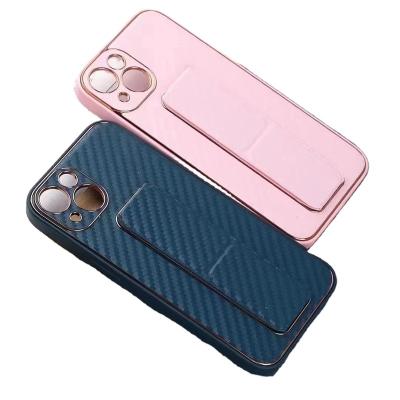 China Business Phone Case Carbon Fiber Backing Phone Case Shockproof Fashion Ladies Leather Phone Case For iPhone for sale