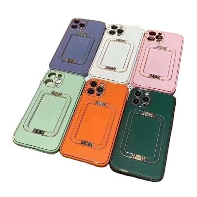 China Luxury Shockproof Leather Phone Cover Fashion Business Phone Case Stand Phone Case For Girls For Iphone for sale