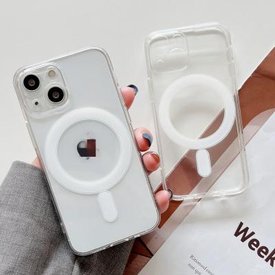 China Factory Price Shockproof Magnetic Transparent Wireless Charging Phone Case Phone Case For iPhone 12 Pro Max Case 13 for sale