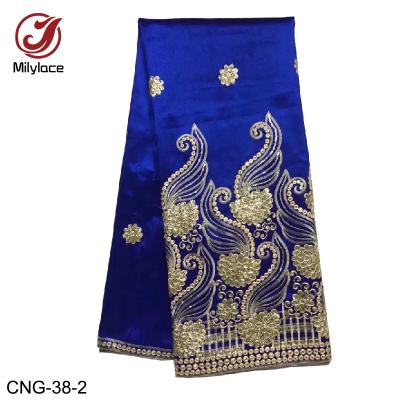 China 2020 Sustainable Fashion Embroidery Patch Flower African George Lace Fabric With Sequin for sale