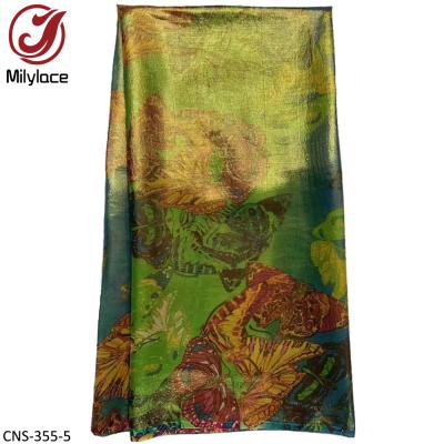 China Real Butterfly QUICK DRY Gold Metallic Silk Fabric Printed Sarees Raw Silk Fabric for sale