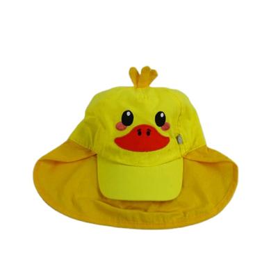 China COMMON 108*58 cotton twill soft touch baby neck flapper hat eco-friendly infant duck fin hat custom for sale