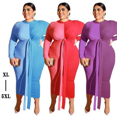 China 2021 Dry Cleaning Online Store Hot Selling Plus Size Color Blocking Casual Dress For Women 2021 Mother Of The Bride Clothing for sale