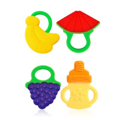 China 100%Food Grade Silicone Teether Bpa Silicone Toys Accessories Natural Rubber Baby Teether Baby Sensory Baby Teether for sale