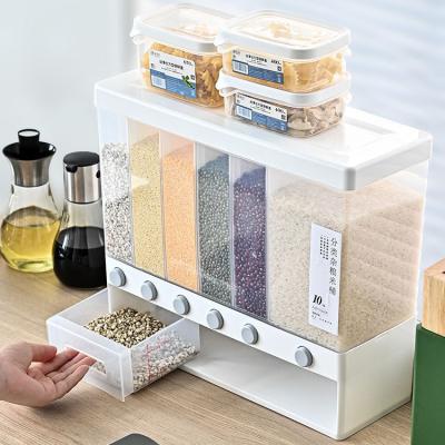 China Freshness Preservation Kitchen Grain Storage Tub Moisture Proof Cereal Boxes Dry Food Wall Mounted Dispenser Rice Dispenser for sale