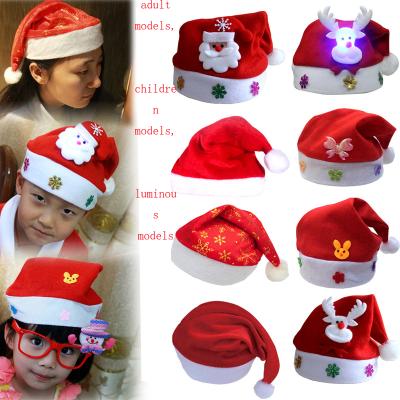 China 2021 Winter Bulk Baby Santa Claus Led Light Merry Christmas Light Adult Hat Non-Woven Fabric The Party for sale